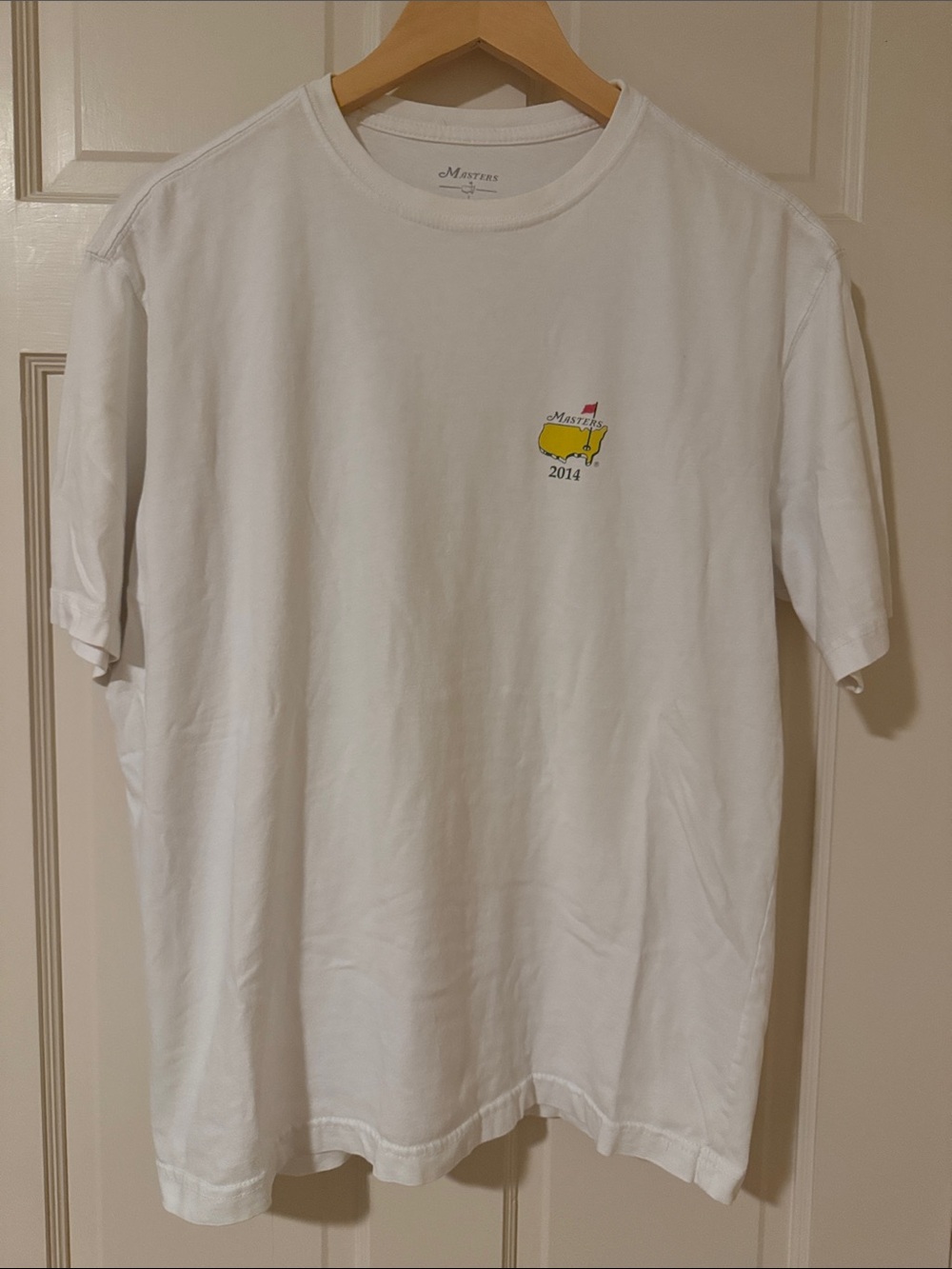 Masters White Short Sleeve Tee with Yellow & Red Masters Logo